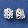 Rack Plating Brass Pave Clear Cubic Zirconia European Beads KK-M285-23S-2