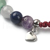 Stainless Steel Heart Charm Bracelet BJEW-JB09505-3