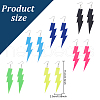 ANATTASOUL 6 Pairs 6 Colors Acrylic Lightning Dangle Earrings EJEW-AN0001-58-2