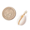 9Pcs Natural Cowrie Shell Pendants PALLOY-JF03700-03-2
