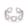 Non-Tarnish 304 Stainless Steel Oval Wrap Open Cuff Ring for Women RJEW-A005-33P-1