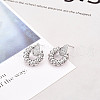 Brass Micro Pave Cubic Zirconia Stud Earrings KK-T074-45P-1