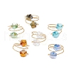 Flower Glass Finger Rings RJEW-JR00841-2