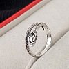 Tibetan Style Alloy Cuff Rings FS-WGA06B7-10-1