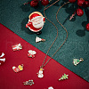 Beebeecraft 8Pcs 8 Styles Christmas Themed Real 18K Gold Plated Brass Enamel Charms KK-BBC0014-99-4