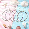 Summer Beach Natural Amethyst & Green Aventurine & Dyed Agate Round Beaded Necklaces NJEW-JN05262-1