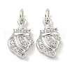 Rack Plating Brass Micro Pave Clear Cubic Zirconia Pendants KK-B093-18P-1