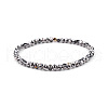 Gold-tone Miyuki Elastic Crystal Beaded Bracelet with Acrylic Tube Beads ST5610421-1