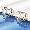 304 Stainless Steel Two Tone Stud Earrings EJEW-D319-01GP-1