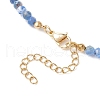 Summer Beach Natural Amethyst & Green Aventurine & Dyed Agate Round Beaded Necklaces NJEW-JN05262-7