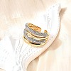 Brass Micro Pave Cubic Zirconia Adjustable Cuff Rings RJEW-V007-04GP-3