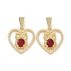 Brass Micro Pave Clear Cubic Zirconia Pendants ZIRC-F134-18G-01-2