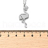 304 Stainless Steel Flamingo Shaped Pendant Cable Chain Necklaces for Women Men NJEW-Q032-02B-P-5