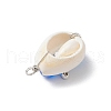 Natural Mixed Cowrie Shell Beads with Eco-Friendly Transparent Acrylic Beads and Tibetan Style Alloy Fairy Wing Beads Pendants PALLOY-JF03814-02-5