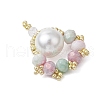 Glass Seed Beaded Paw Print Pendants PALLOY-MZ00572-04-3
