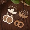 4Pairs Flat Round Alloy Raffia Dangle Stud Earrings FS-WG1ECDE-01-2