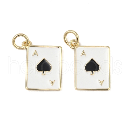 Playing Card Rack Plating Brass Enamel Pendants X-KK-G512-11G-01-1