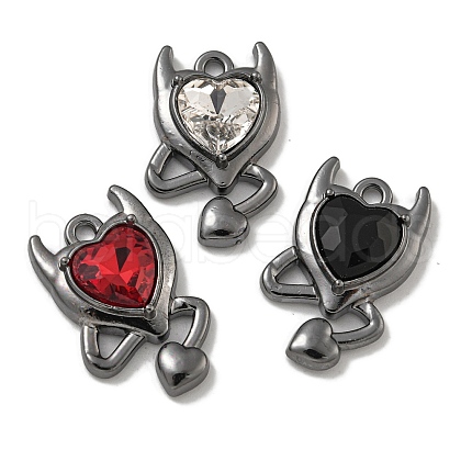Rack Plating Alloy Rhinestone Pendants PALLOY-F312-14B-1