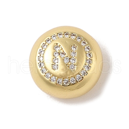 Rack Plating Brass & Cubic Zirconia Pendants KK-Z047-07G-N-RS-1