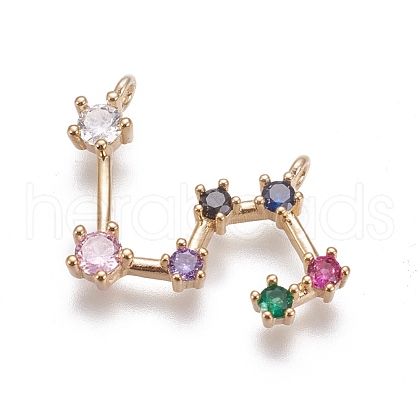 Brass Micro Pave Cubic Zirconia Pendants ZIRC-F099-19G-06-1