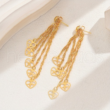 Brass Tassel Stud Earrings MD9290-5-1