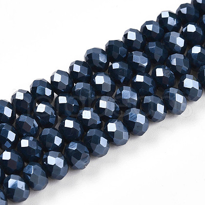 Electroplate Glass Beads Strands EGLA-A044-P6mm-A16-1