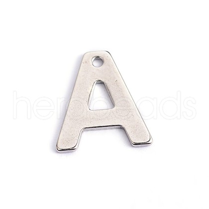 Tarnish Resistant 304 Stainless Steel Letter Charms STAS-O072-A-1