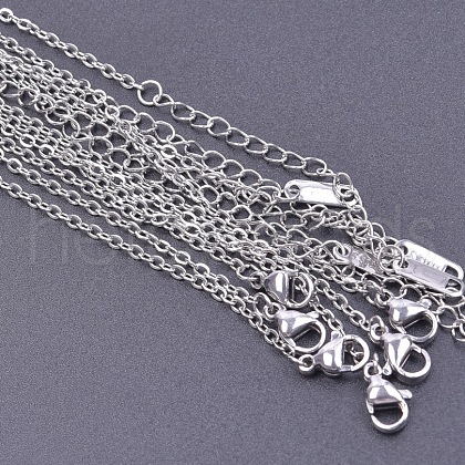 Stainless Steel Cable Chain Necklaces for DIY Jewelry Making Accessories EH9991-10-1