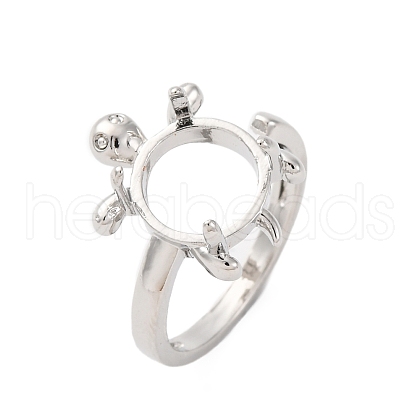 Brass Open Cuff Ring Components KK-U074-07P-1