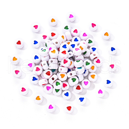 White Opaque Acrylic Beads SACR-YW0001-15-1