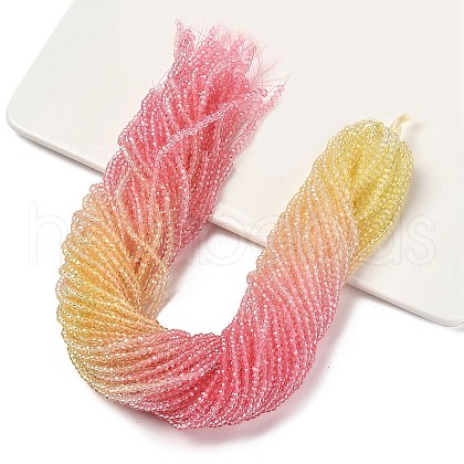 Transparent Painted Glass Beads Strands X1-DGLA-A034-T1mm-A09-1