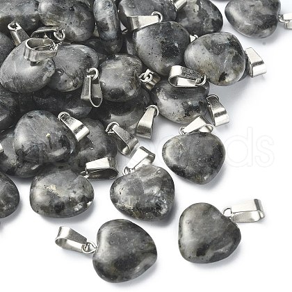 Natural Larvikite Pendants X-G-Q371-14-1