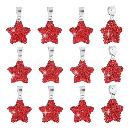   12Pcs Polymer Clay Rhinestone Pendants RB-PH0001-56-1