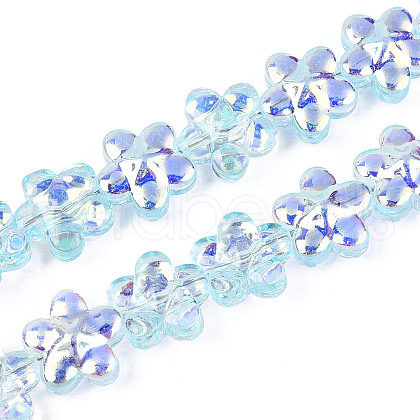 Transparency Electroplate Glass Beads Strands GLAA-T023-38A-06-1