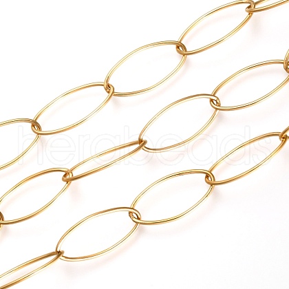 PVD Vacuum Plating 304 Stainless Steel Paperclip Chains CHS-O008-01G-1