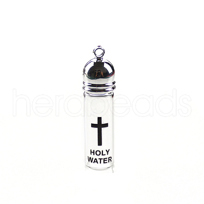 Transparent Glass Bottle Pendants PW-WG72D6E-07-1