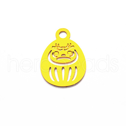 Brass Open Back Bezel Pendants KK-E771-A02-G-1