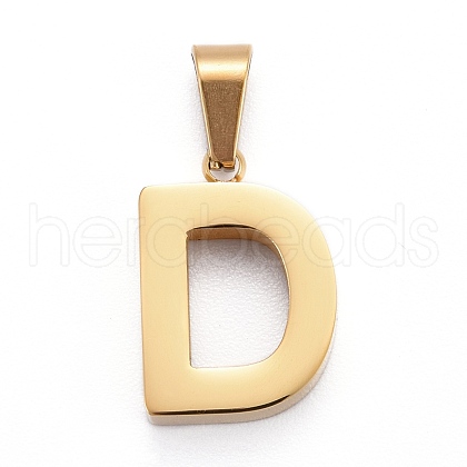 Ion Plating(IP) 304 Stainless Steel Letter Pendants STAS-H127-D-G-1