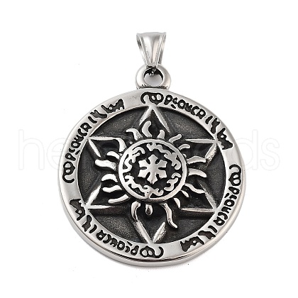 Retro 304 Stainless Steel Pendants STAS-I205-32AS-1