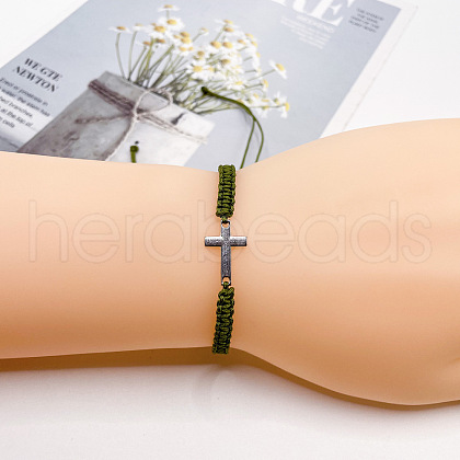 Alloy Cross Link Bracelets for Men Women WGE4022-05-1