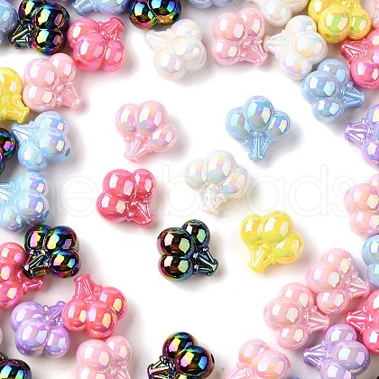 UV Plating Opaque Acrylic Beads MACR-F083-09-1