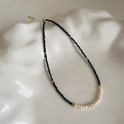 Mother's Day Jewellery Vintage Natural Freshwater Pearl & Glass Beaded necklaces QO5494-3-1