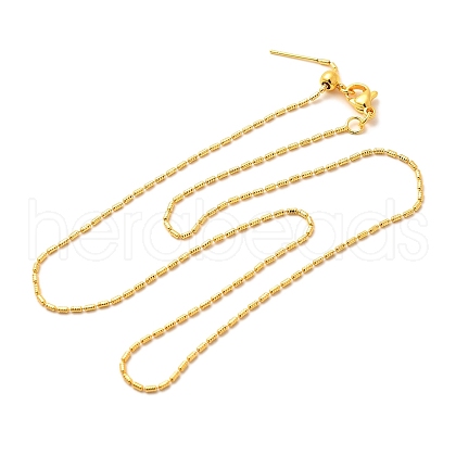 1mm Rack Plating Brass Column Link Chain Adjustable Slider Necklaces for Women Men MAK-L044-53G-1