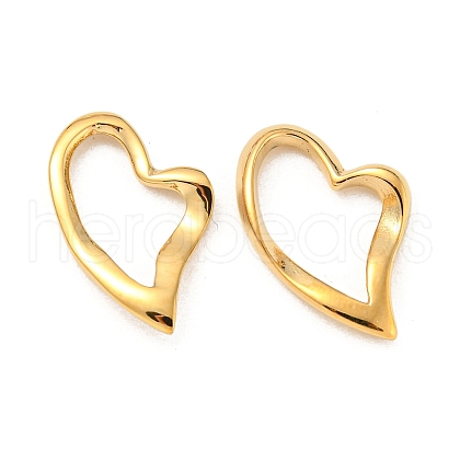 304 Stainless Steel Heart Linking Rings STAS-L022-221G-1