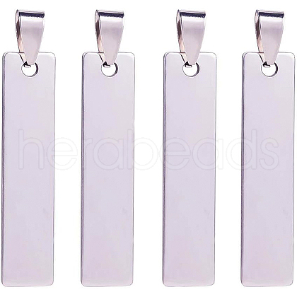 201 Stainless Steel Rectangle Stamping Blank Tag Pendants STAS-BC0002-20P-1