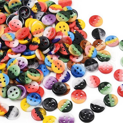 4-Hole Glass Buttons PORC-R010-01B-1