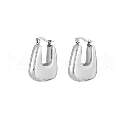U-Shaped Stainless Steel Hoop Earrings for Women GG9870-2-1