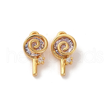 Brass Micro Pave Cubic Zirconia Pendants KK-K382-25G-03-1