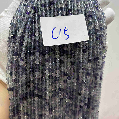 Natural Fluorite Beads Strands G-RM250101-C15-1
