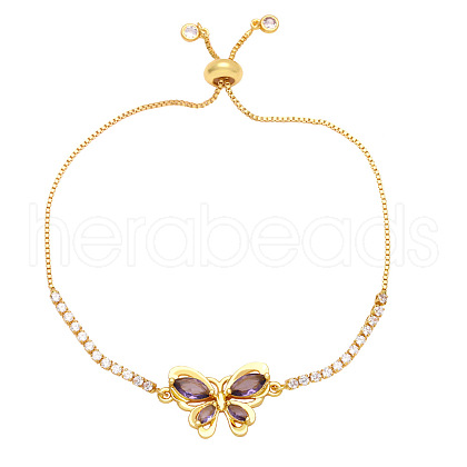 Chic and Minimalist Butterfly Bracelet with Sparkling Zircon Stones ST9996874-1